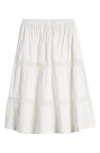 Mistress Rocks Lace Trim Tiered Skirt In White