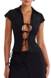 MISTRESS ROCKS MISTRESS ROCKS LACE-UP TOP