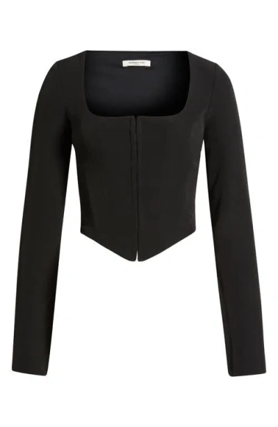 Mistress Rocks Long Sleeve Corset Top In Black
