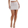 Mistress Rocks Low Rise Cargo Miniskirt In Pebble