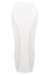 Mistress Rocks Low Rise Mesh Maxi Skirt In Ivory