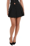 MISTRESS ROCKS MID RISE PINSTRIPE PLEATED MINISKIRT