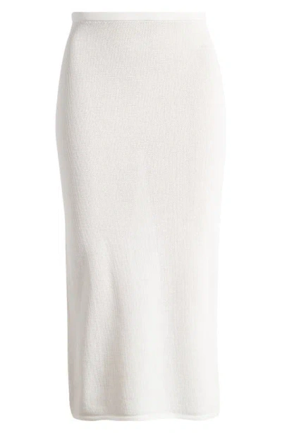 Mistress Rocks Placed Floral Mesh Midi Skirt In White