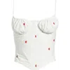Mistress Rocks Rose Embroidered Corset Camisole In Cloud Rose