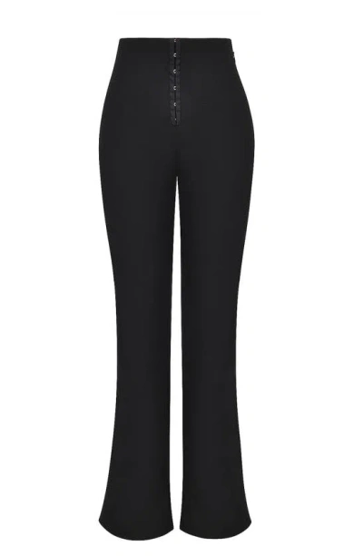 Mistress Rocks Skinny Flare Pants In Black