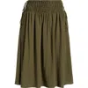 Mistress Rocks Smock Waist Skirt In Olive