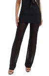 Mistress Rocks Straight Leg Sheer Mesh Pants In Black