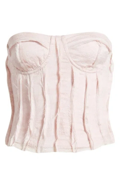 Mistress Rocks Strapless Corset Top In Pink Icing