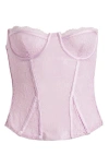 Mistress Rocks Strapless Lace Corset Top In Orchid