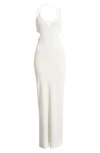 Mistress Rocks Strappy Cutout Rib Midi Dress In White