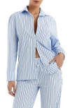 MISTRESS ROCKS STRIPE BOXY BUTTON-UP SHIRT