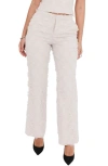 Shop Mistress Rocks Textured Straight Leg Pants In Taupe