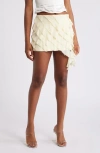 Mistress Rocks Tiered Ruffle Miniskirt In Vanilla