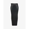 Mistress Rocks Belted Faux Leather Maxi Skirt In Black