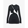 Mistress Rocks Womens Black Cut-out Slim-fit Stretch-jersey Mini Dress