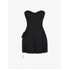 Mistress Rocks Pinstripe Underwire Strapless Minidress In Black