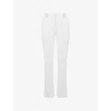 Mistress Rocks Womens Ivory Straight-leg Mid-rise Vegan-leather Trousers