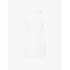 Mistress Rocks Womens White Asymmetric-neck Cut-out Cotton Mini Dress L In White