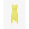 Mistress Rocks Ruffle High-low Cocktail Dress In Lime Sorbet