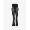 Mistress Rocks Womens Black High-rise Sheer Mesh And Lace Trousers In Black
