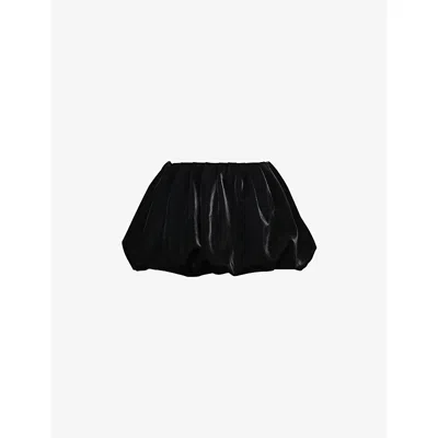 Mistress Rocks Womens Black Puff Ball Woven Mini Skirt