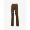 Shop Mistress Rocks Womens Chocolate Counter Lace-up Straight-leg Denim Jeans