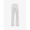 Mistress Rocks Womens  Twist Straight-cut High-rise Denim Jean In Cream