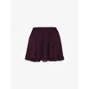 Mistress Rocks Womens  Floaty Layered Woven Mini Skirt In Dark Plum