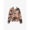 MISTRESS ROCKS WOMENS LANDSCAPE PRINT THOUGHTS GRAPHIC-PRINT RELAXED-FIT DENIM JACKET