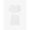 Mistress Rocks Womens  Insight Asymmetric Cut-out Stretch-jersey Mini Dress In White