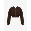 Mistress Rocks Crop Bomber Jacket In Cocoa