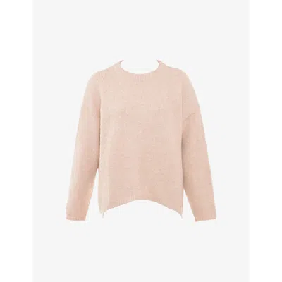 Mistress Rocks Womens  Round-neck Relaxed-fit Stretch-knit Jumper In Cream