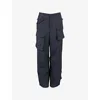 Mistress Rocks Womens Tapered-leg Cargo-pocket Stretch-tailored Trousers Dark Grey In Dark Grey