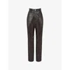 Mistress Rocks Womens Unconditional High-rise Patent Vegan-leather Trousers Dark Chocolate In Dark Chocolate