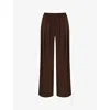 Mistress Rocks Pleated Wide Leg Pants In Cocoa
