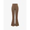 MISTRESS ROCKS WOMENS MISTRESS ROCKS SEAMED FLARED-LEG STRETCH-MESH TROUSERS