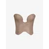 Mistress Rocks Womens Strapless Faux-leather Corset Top Mocha In Mocha