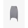 Mistress Rocks Womens Steel Belt-embellished High-rise Stretch-jersey Midi Skirt In Steel