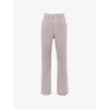 Mistress Rocks Womens  Twist High-waist Straight-leg Denim Jeans In Taupe