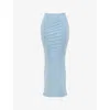 Mistress Rocks Womens Creme Brulee Tie-waist High-rise Stretch-woven Maxi Skirt In Creme Brulee