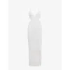 Mistress Rocks Womens White Cut-out Slim-fit Stretch-knit Maxi Dress In White