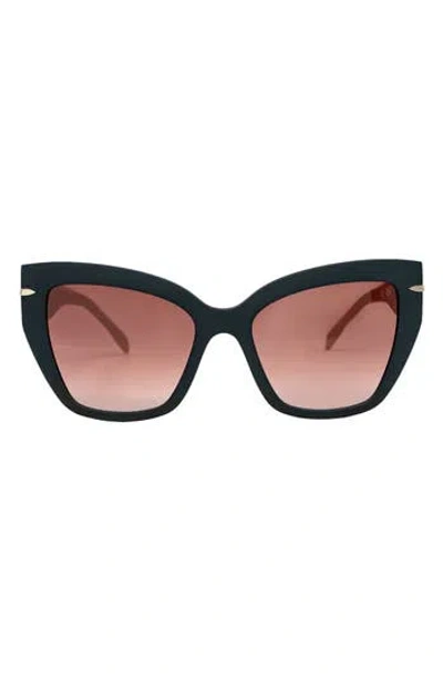 Mita Sustainable Eyewear 56mm Gradient Cat Eye Sunglasses In Black