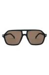 Mita Sustainable Eyewear 58mm Navigator Sunglasses In Matte Black/matte Black