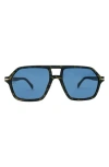 Mita Sustainable Eyewear 58mm Navigator Sunglasses In Blue