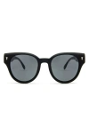 Mita Sustainable Eyewear Brickell 50mm Round Sunglasses In Matte Black / Smoke