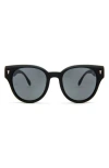 Mita Sustainable Eyewear Brickell 50mm Round Sunglasses In Black