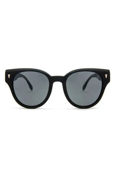 Mita Sustainable Eyewear Brickell 50mm Round Sunglasses In Black
