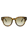 Mita Sustainable Eyewear Brickell 50mm Round Sunglasses In Matte Tort / Gradient Green