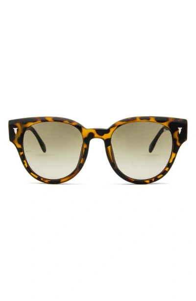 Mita Sustainable Eyewear Brickell 50mm Round Sunglasses In Matte Tort / Gradient Green