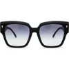 Mita Sustainable Eyewear Capri 56mm Geometric Sunglasses In Black